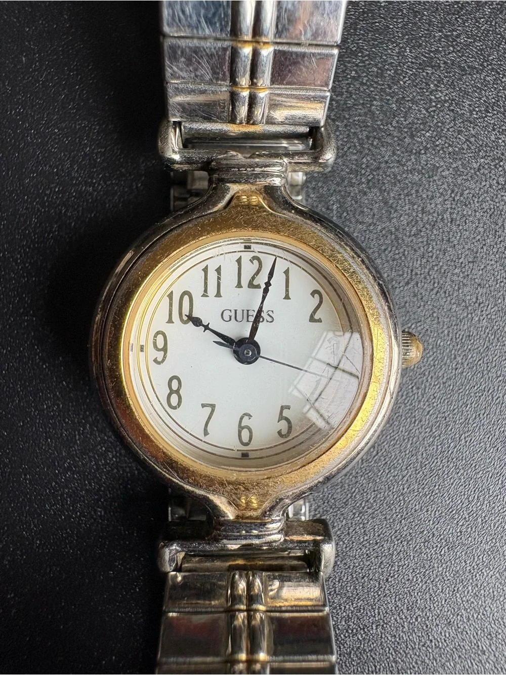 GUESS Two-Tone Silver and Gold Women's Bracelet Watch